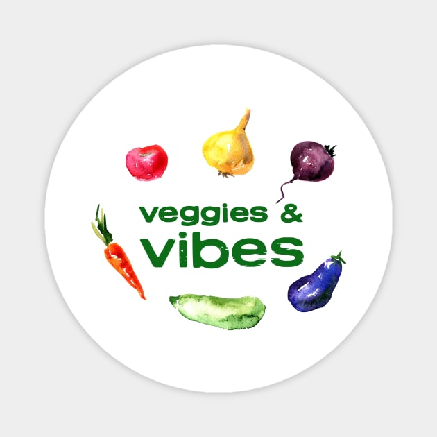 Veggies and Vibes Magnet by Kale Von Celery